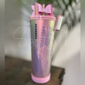 Starbucks Pink Pinecone Holographic soft touch Tumbler with accessories